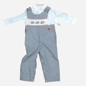KIDS DEADSTOCK SMOCKED RACOON OUTFIT‎ NEW WITH TAGS 18MO